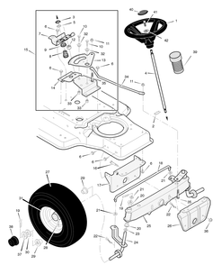 Steering Diagram and Parts List for 387003X8A 2004 Briggs and Stratton Lawn Tractor